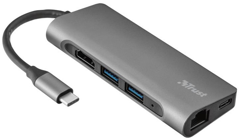 USB-хаб Trust Dalyx Aluminium 7-in-1 USB-C Multi-port ALUMINIUM (23331) в Києві