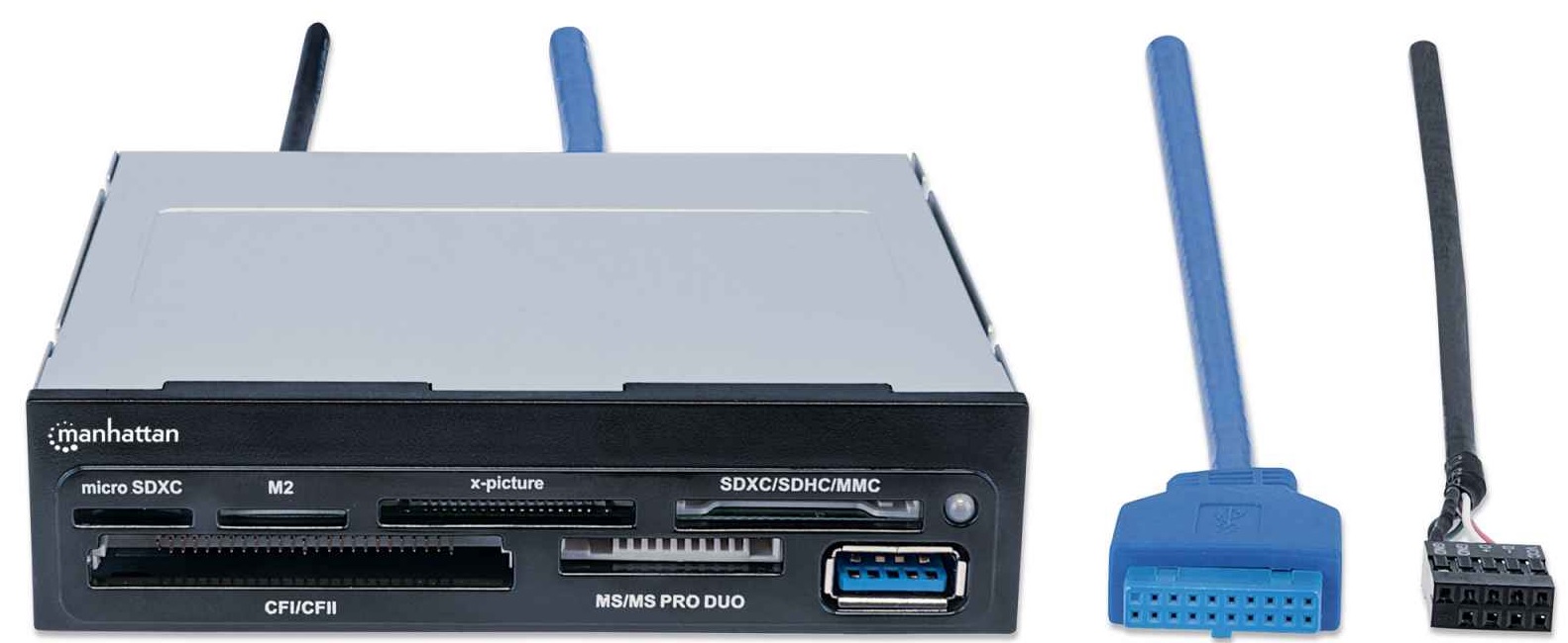 Картрідер MANHATTAN 48-in-1, Multi-Card Reader/Writer Black (101967) в Києві