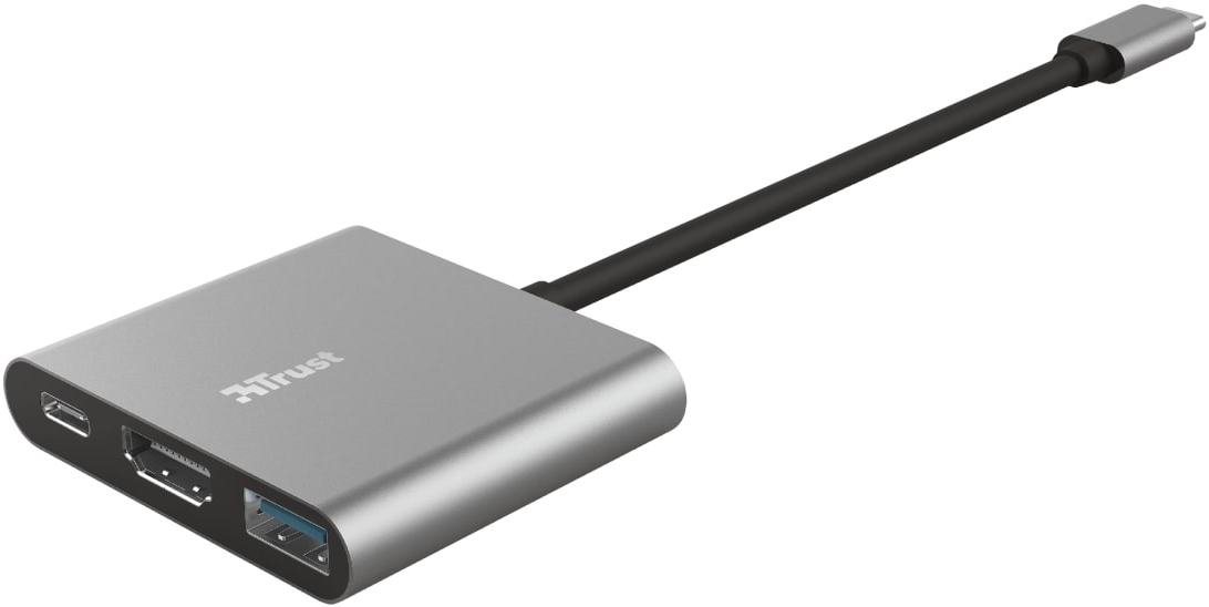 USB-хаб TRUST Dalyx 3-in-1 Multiport USB-C Aluminium (23772) · 2