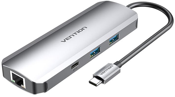 Док-станция VENTION Hub 9-in-1 USB3.1 Type-C-HDMI/USB3.0x2/RJ45/USB-C/SD/TF/TRRS 3.5mm/PD (TOMHB) в Киеве