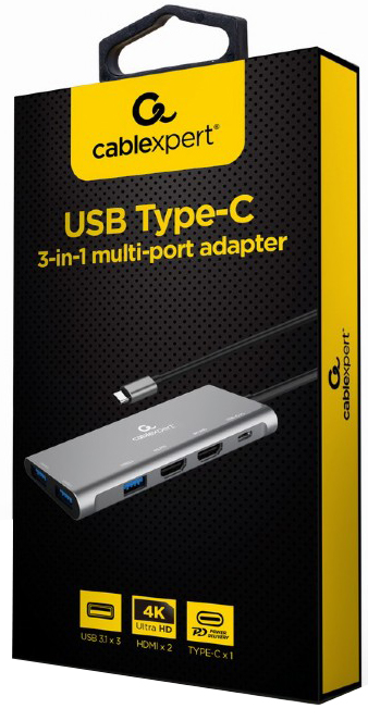 USB-хаб CABLEXPERT USB-C 3-в-1 (A-CM-COMBO3-01) · 3