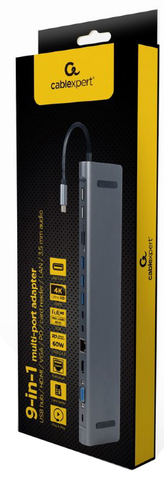 USB-хаб CABLEXPERT USB-C 9-в-1 (A-CM-COMBO9-01) · 2