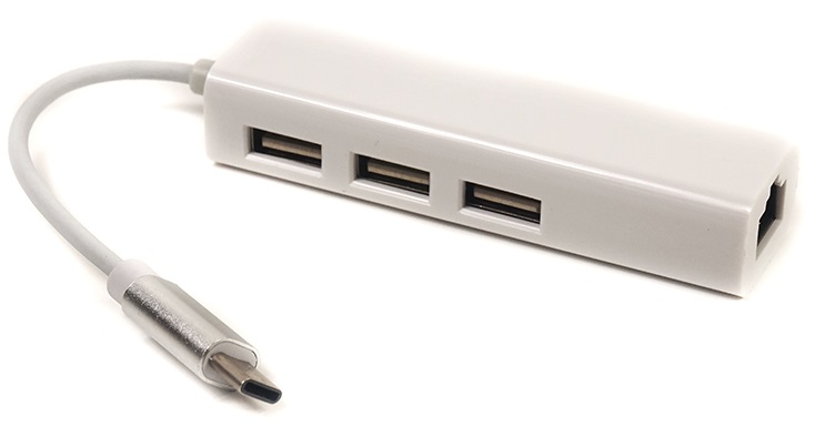 USB-хаб POWERPLANT USB 3.1 Type-C to  3 x USB 2.0 + Ethernet (CA910397) в Києві