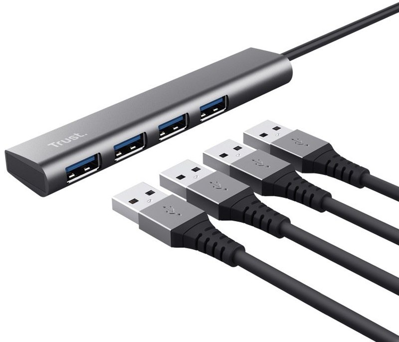 USB-хаб TRUST Halyx Type-C - 4-Port USB-A 3.2 Grey (24948) · 2