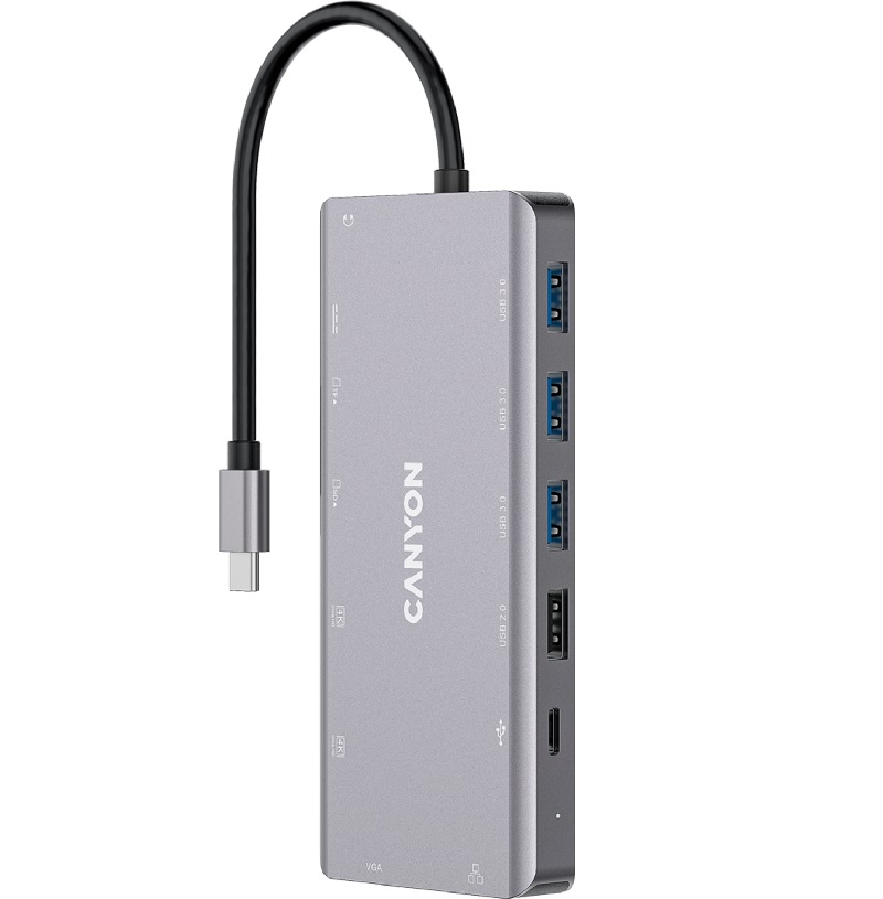 USB-хаб 13в1 CANYON DS-12 USB-C Gray (CNS-TDS12) · 6