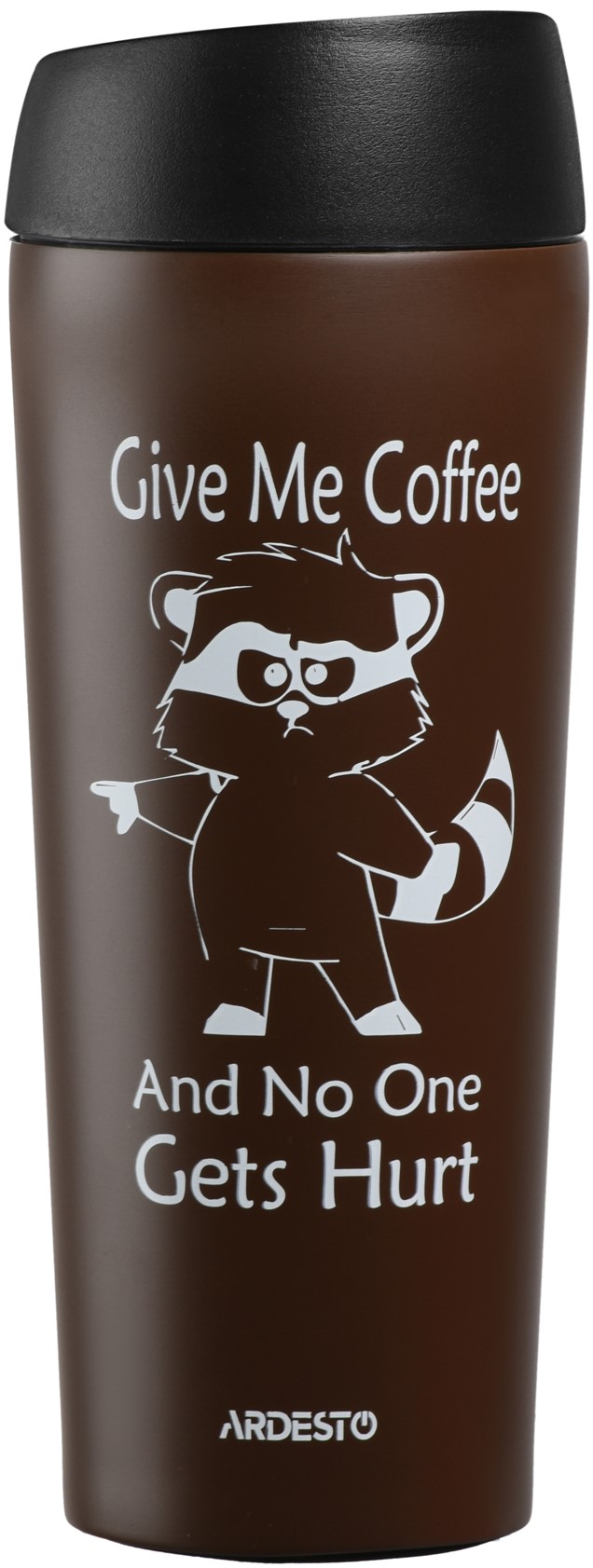 Термокружка ARDESTO Coffee Time Raccoon 0.45 л Brown (AR2645DML) в Києві