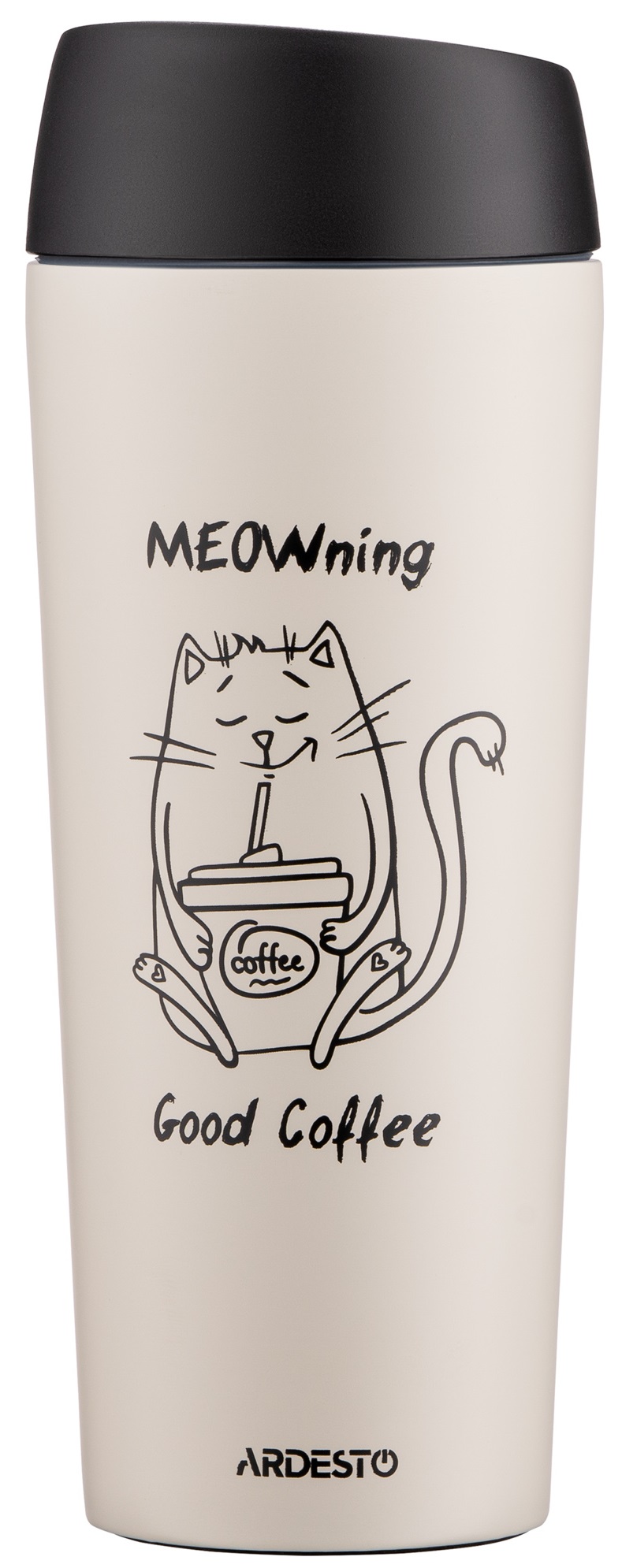 Термокружка ARDESTO Coffee Time Meowning 0.45 л Beige (AR2645WC) в Киеве