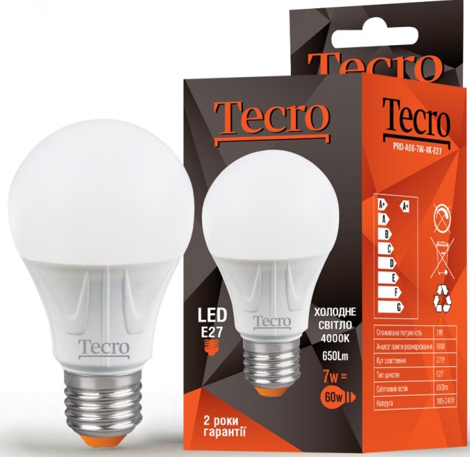 

Лампа Tecro PRO-A60-7W-4K-E27