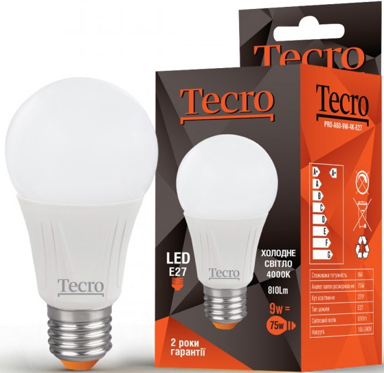 

Лампа Tecro PRO-A60-9W-4K-E27