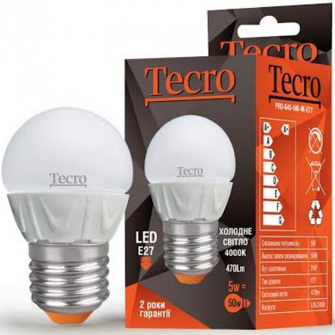 

Лампа Tecro PRO-G45-5W-4K-E27