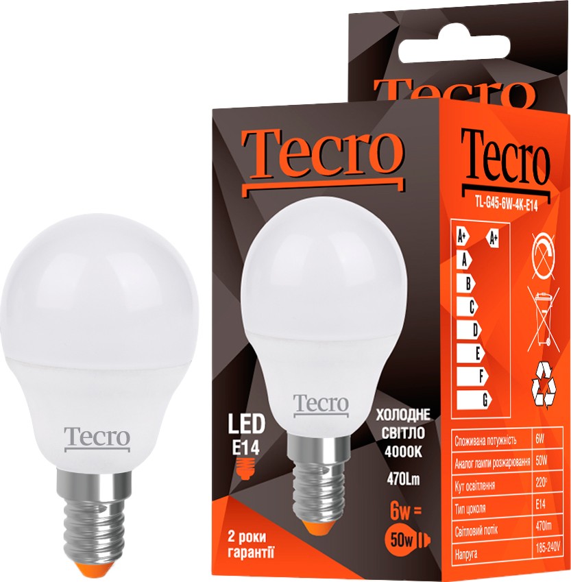 

Лампа Tecro TL-G45-6W-4K-E14