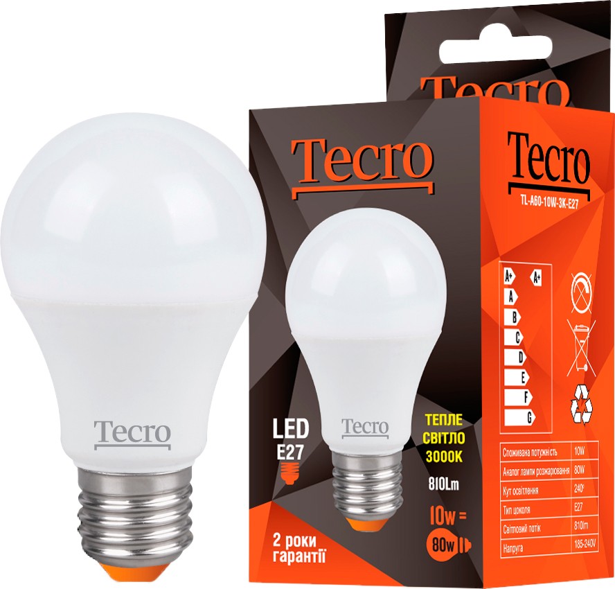 

Лампа Tecro TL-A60-10W-3K-E27