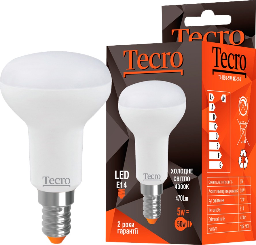 

Лампа Tecro TL-R50-5W-4K-E14