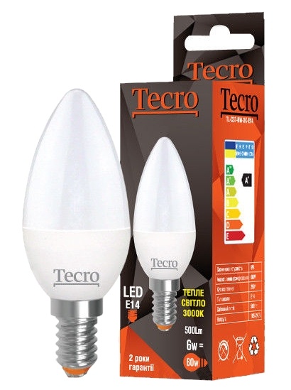 

Лампа Tecro TL-C37-6W-3K-E14