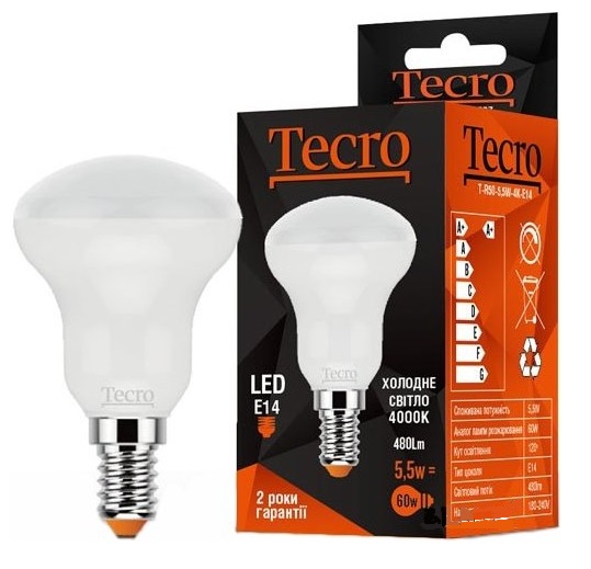 

Лампа Tecro T-R50-5,5W-4K-E14