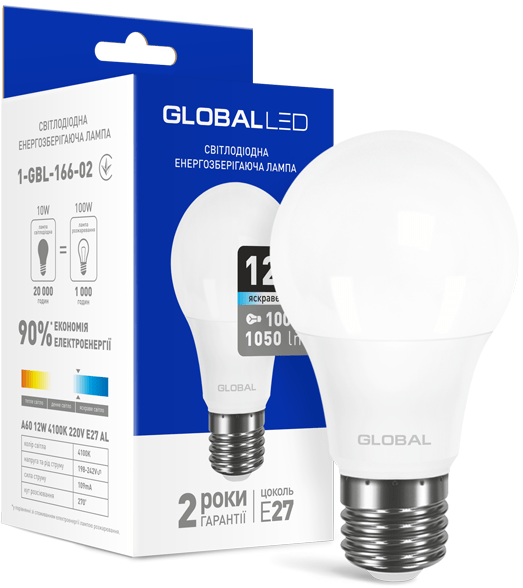 

Лампа Global 1-GBL-165 A60 12W 4100K 220V E27 AL