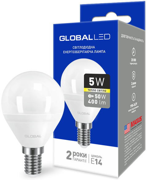 

Лампа G45 F 5W 3000K 220V E14 AP теплый