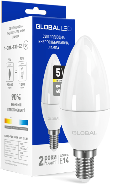 

Лампа Global C37 CL-F 5W 3000К 220V E14 AP (1-GBL-133)