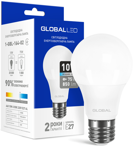 

Лампа 10W 4100K 220V Е27 AL 1-GBL-164 Global