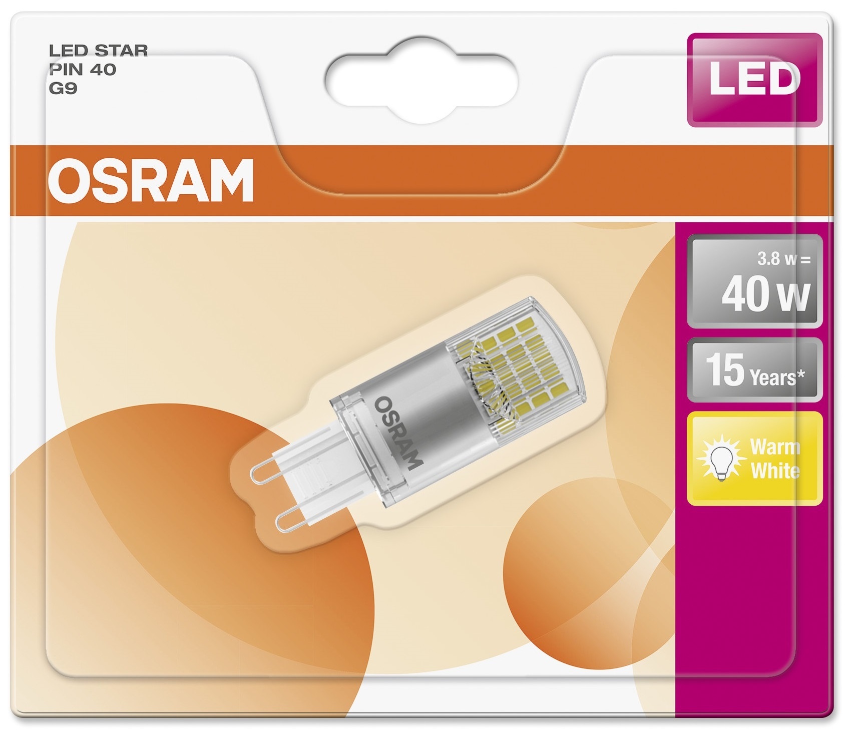 Лампа OSRAM Star LED PIN G9 3,8W 230V 470Lm 2700K тепла в Києві