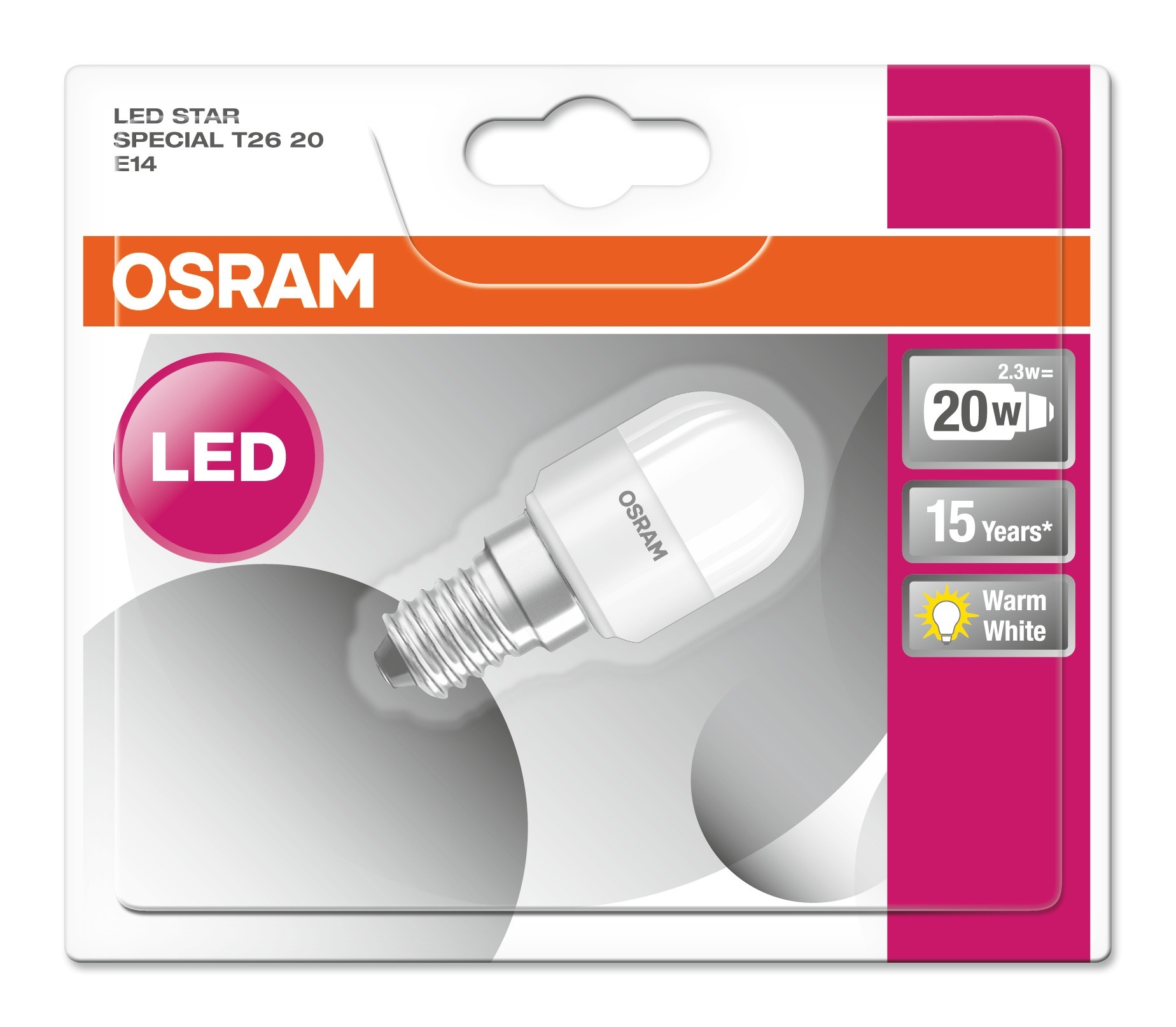 

Лампа OSRAM Star LED T26 Е14 1,6W 200Lm 2700K теплая