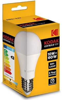 

Лампа KODAK A60 E27 10W 220V 6000K дневной