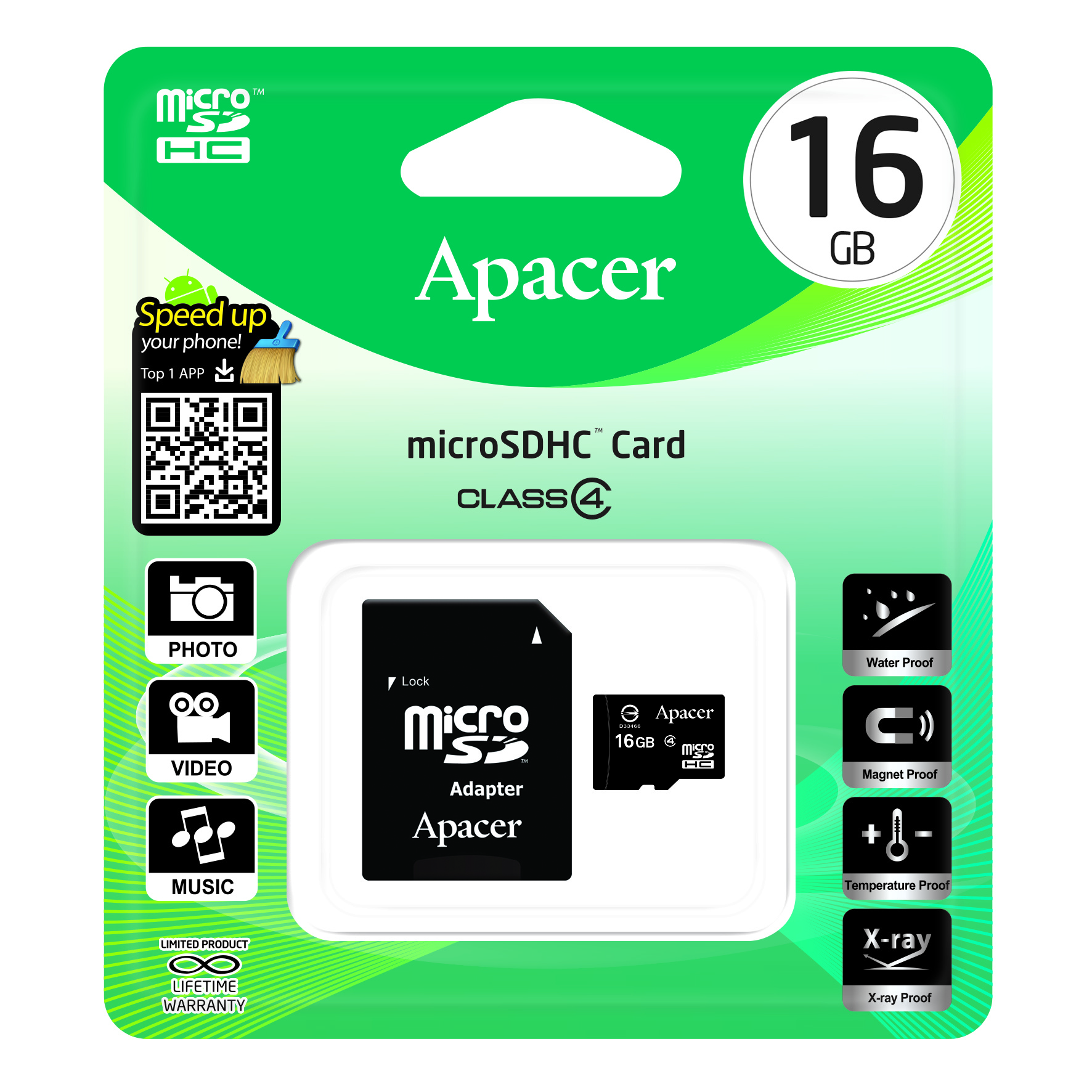 Карта пам.MICROSD Apacer cl10 16gb