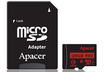 Карта пам'яті APACER 128GB microSDXC Class 10 UHS-I U1+adapter (AP128GMCSX10U5-R) в Києві