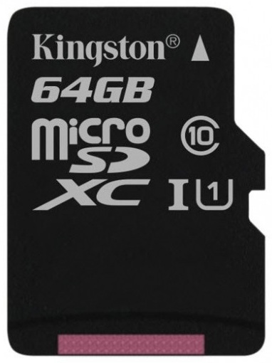 

Карта памяти Kingston 64GB microSDXC C10 UHS-I (SDCS/64GBSP)