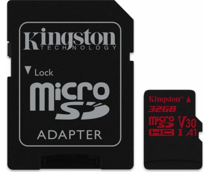 

Карта памяти Kingston 32GB microSDHC C10 UHS-I U3 + SD (SDCR/32GB)