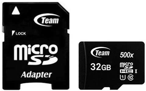 

Карта памяти TEAM microSDHC 32GB UHS-I Class 10 + SD-adapter (TUSDH32GCL10U03)