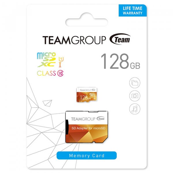 

Карта памяти TEAM microSDXC Color 128GB UHS-I Class 10 + SD-adapter (TCUSDX128GUHS42)