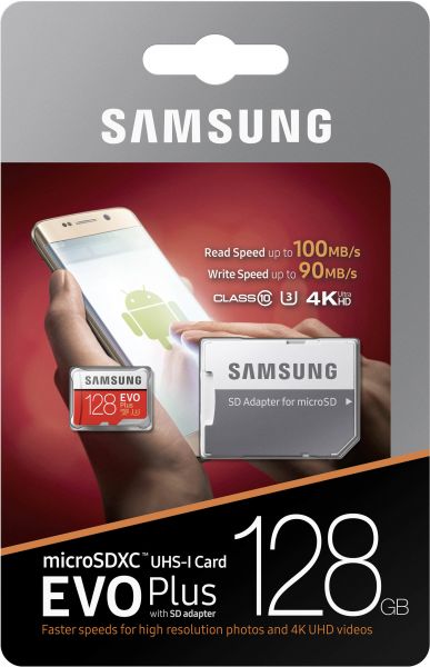 

Карта памяти SAMSUNG EVO Plus microSDXC UHS-I сlass10 128GB + SD adapter (MB-MC128DARU)