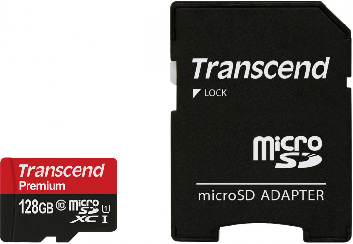 Карта памяти Transcend 128GB microSDHC C10 UHS-I + SD (TS128GUSD300S-A в Києві