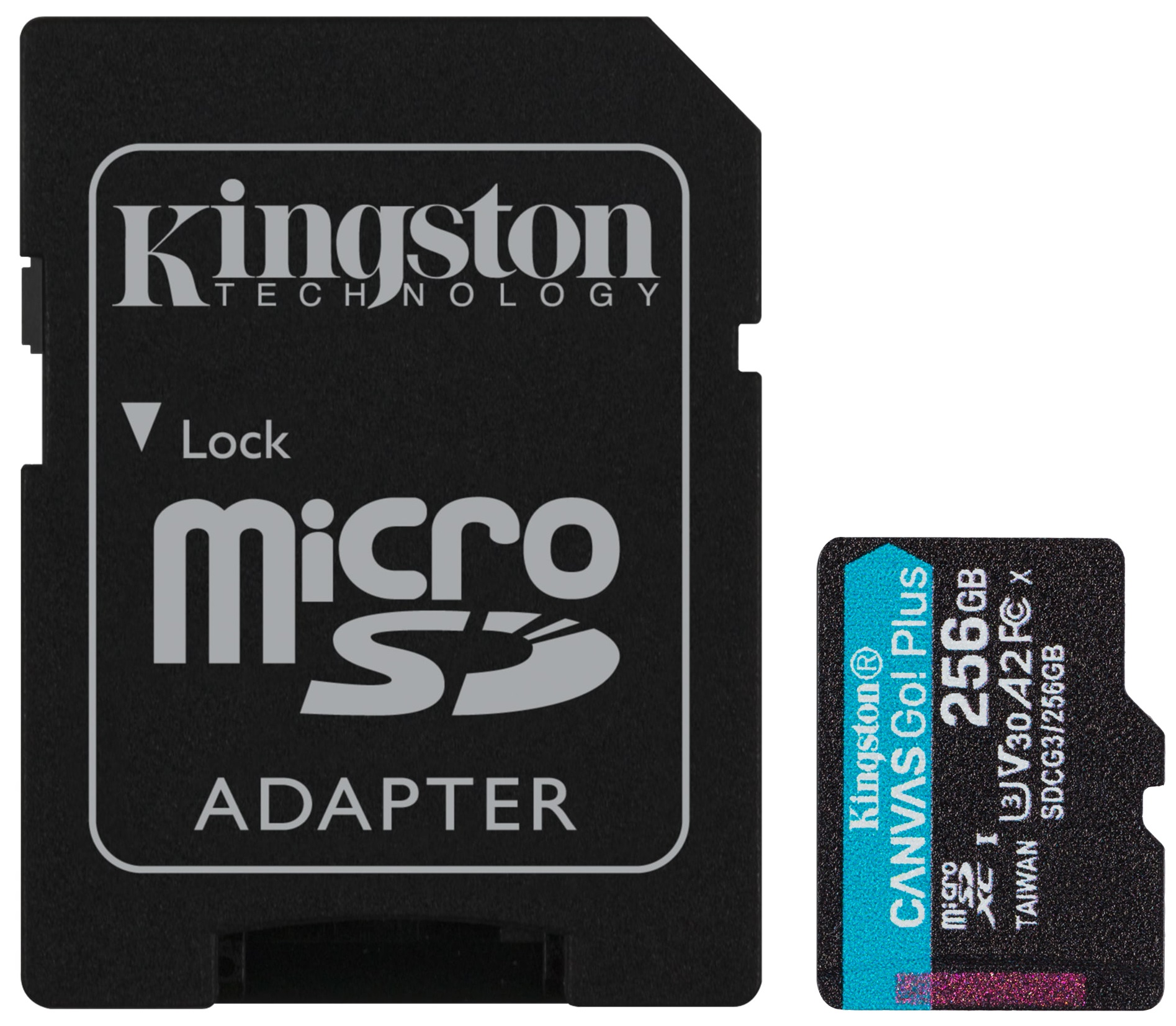 Карта пам'яті KINGSTON 256GB Canvas Go+ microSDXC V30 U3 (R170/W90)+adapter (SDCG3/256GB) в Києві