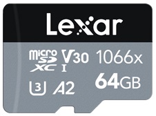Карта памяти LEXAR 64GB microSDXC UHS-I C10 A2 V30 U3 Professional 1066x + SD (LMS1066064G-BNANG) в Киеве
