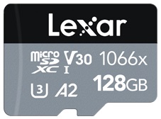 Карта пам'яті LEXAR 128GB microSDXC UHS-I C10 A2 V30 U3 Professional 1066x + SD (LMS1066128G-BNANG) в Києві