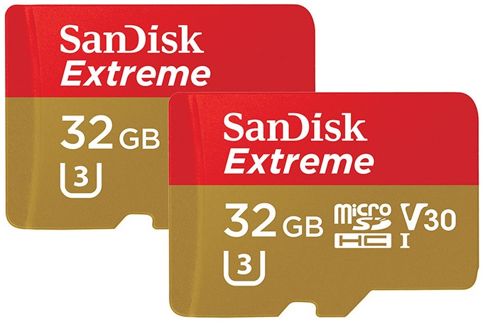 Карта пам'яті SANDISK 32GB microSDHC UHS-I U3 Extreme V30 Twin Pack + SD (SDSQXAF-032G-GN6AT) в Києві