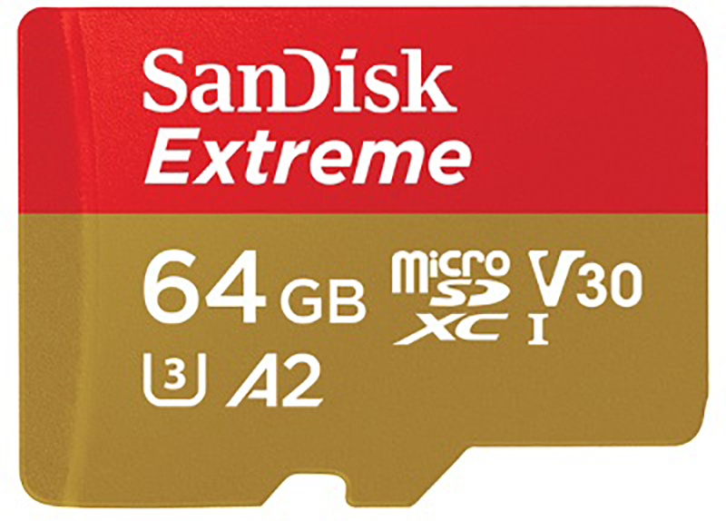 Карта пам'яті SANDISK 64ПИ Extreme microSDXC A2 C10 V30 UHS-I U3 (SDSQXAH-064G-GN6GN) в Києві