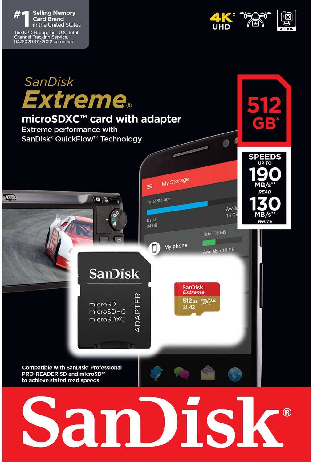 Карта пам'яті SANDISK 512GB microSDHC Class 10 UHS-I U3 (SDSQXAV-512G-GN6MA) · 3