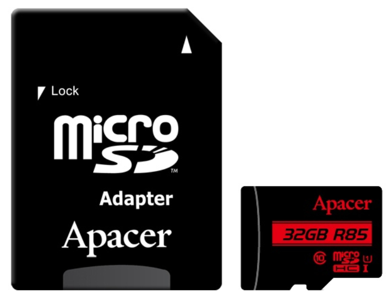 Карта пам'яті APACER 32GB microSDHC Class 10 UHS-I U1+adapter (AP32GMCSH10U5-R) в Києві