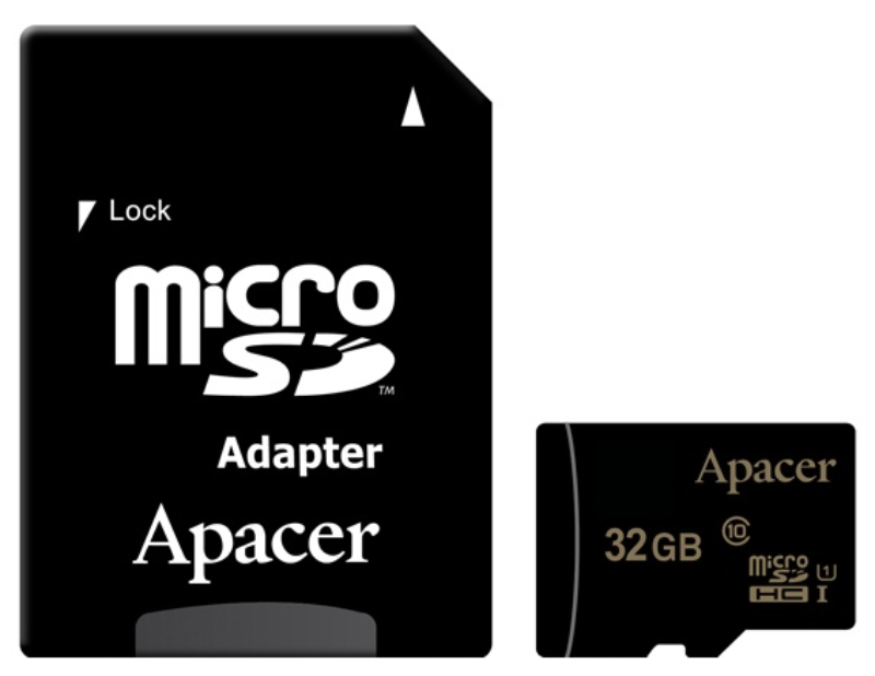 Карта пам'яті APACER 32GB microSDHC Class 10 UHS-I+adapter (AP32GMCSH10U1-R) в Києві