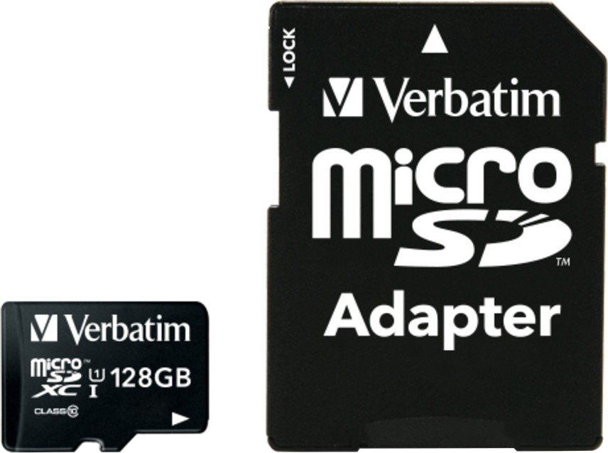 Карта пам'яті VERBATIM 128GB microSDXC Class 10 UHS-I + SD Adapter (44085) в Києві