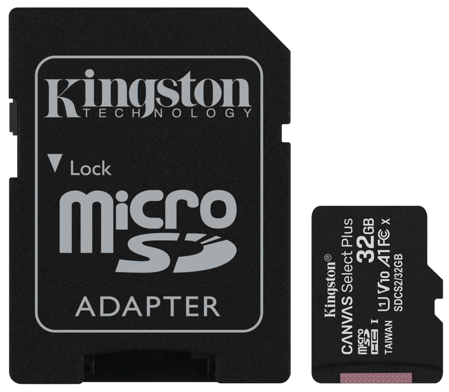 Карта пам'яті KINGSTON 32GB microSDHC Class 10 UHS-I U1 + adapter (SDCS2/32GB) в Києві