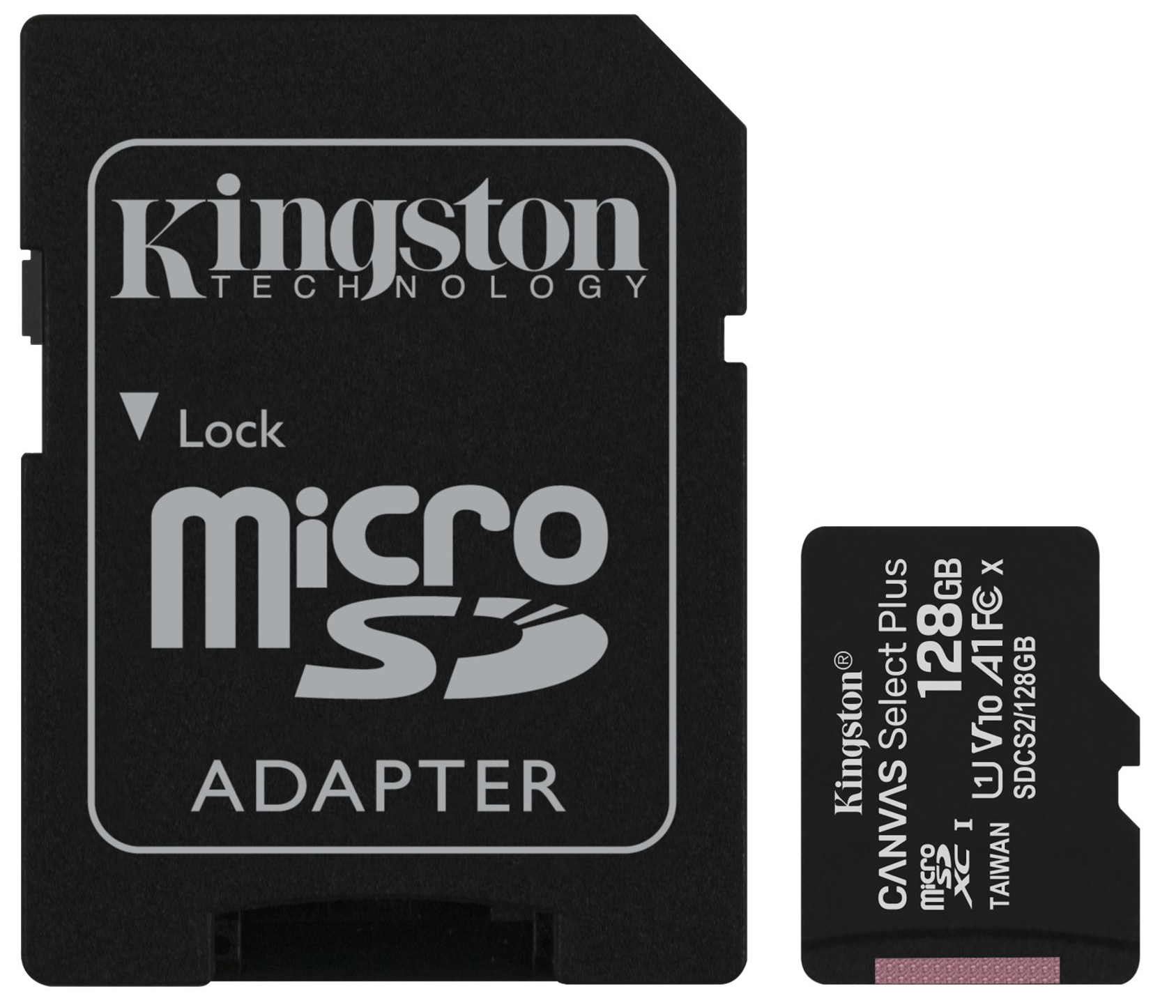 Карта пам'яті KINGSTON 128GB microSDHC Class 10 UHS-I U1 + adapter (SDCS2/128GB) в Києві
