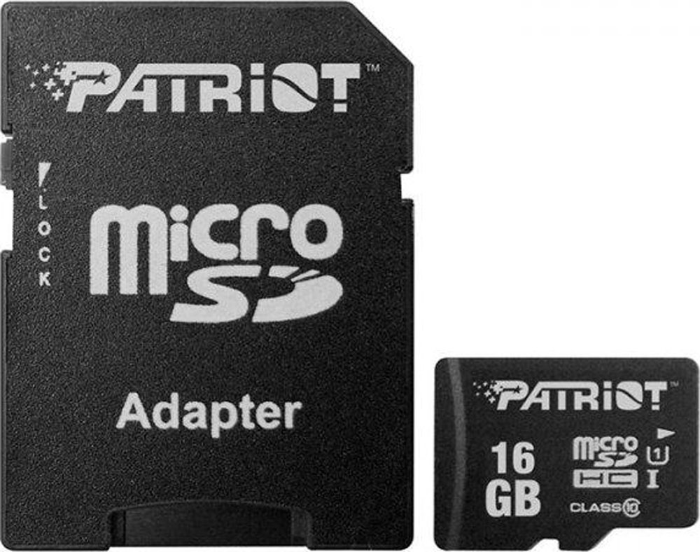 Карта пам'яті PATRIOT 16GB LX Series microSDHC Class10 UHS-I U1 + SD adapter (PSF16GMCSDHC10) в Києві