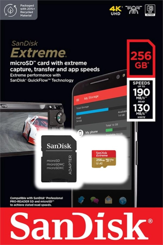 Карта пам'яті SANDISK 256GB microSDHC Class 10 UHS-I U3 (SDSQXAV-256G-GN6MA) · 3