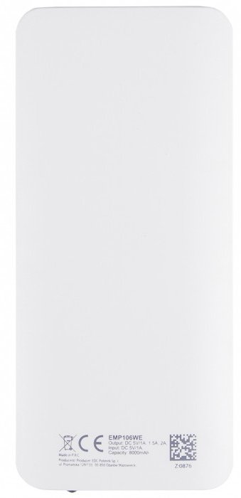 Універсальна мобільна батарея ESPERANZA EMP106WE 8000 mAh White/Grey · 3