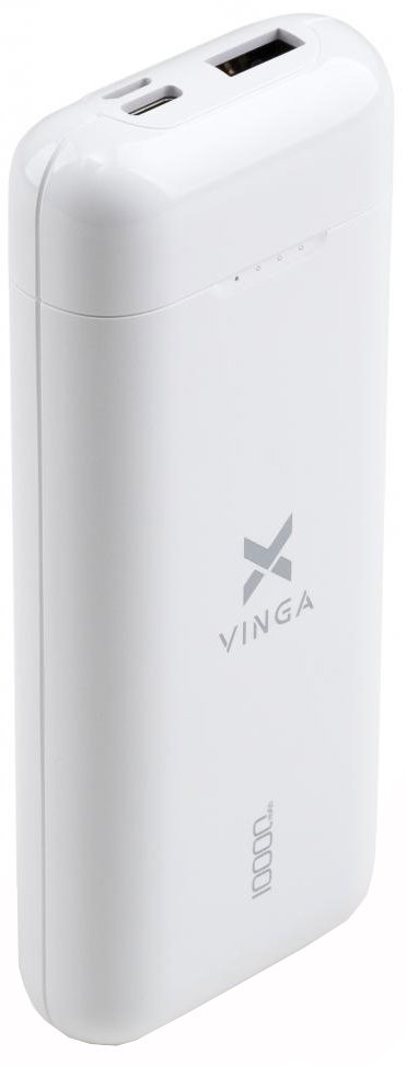 Універсальна мобільна батарея VINGA 10000mAh Glossy White (VPB1MWH) в Києві