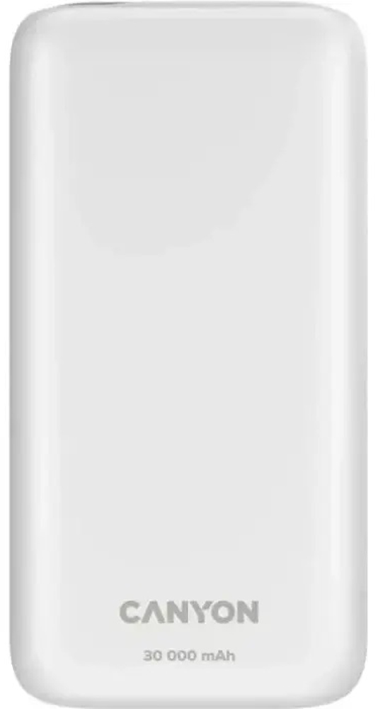 Універсальна мобільна батарея CANYON PB-301 LED 30000mAh PD QC 3.0 White (CNE-CPB301W) в Києві